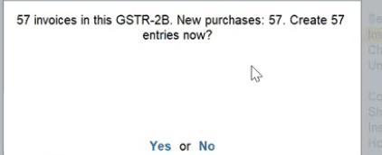 Confirm create purchase entries from GSTR-2B